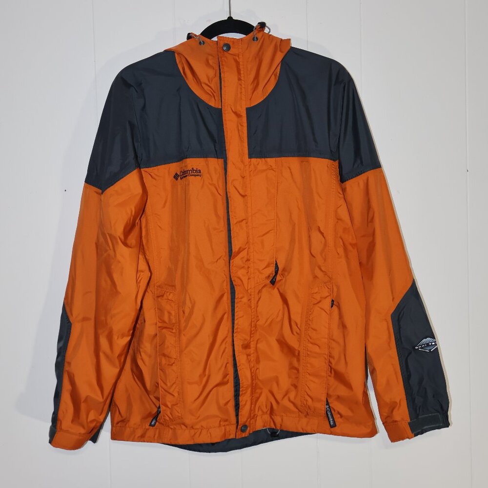 Columbia Omni-Tech‎ Orange Grey Waterproof Jacket – Outdoor Rain Shell (Men’s S)